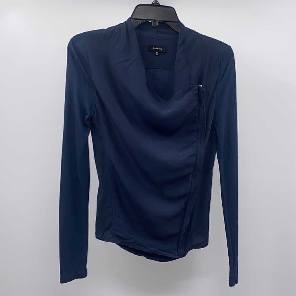 Aritzia Babaton Olivier Zip Up Navy Sweater XXS